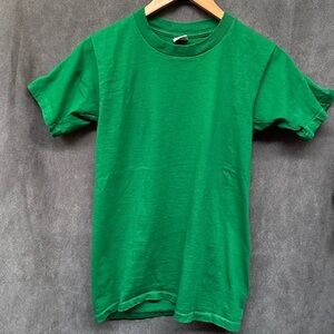 Vintage tshirt blank green small collegiate pacific 100% cotton small 34-36